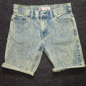 Levi's‎ 511 Slim Youth Shorts 16 Regular Cutoff Denim Neon Stitch Acid Wash